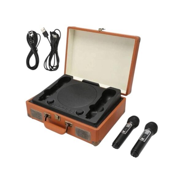 Karaoke Bluetooth Speaker 2-Mic Suitcase Design SW01, Portable Karaoke Machine with Bluetooth Connectivity, Dual Microphones, LED Lights, Perfect for Home, Parties, and Outdoor Events