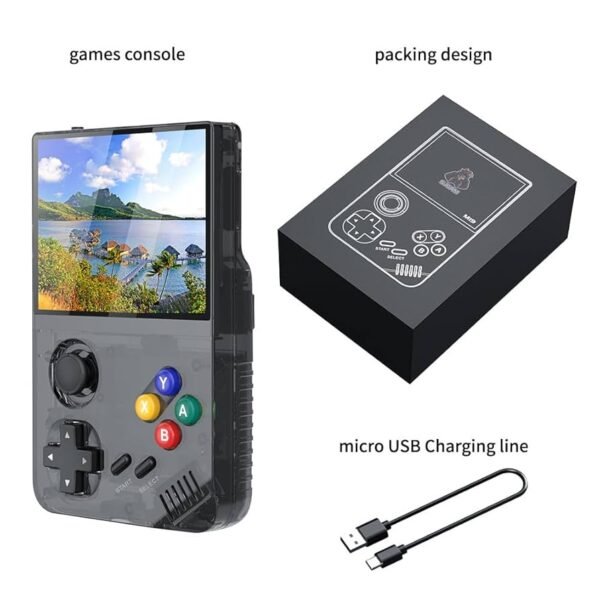 M19 Handheld Game Console Built-in 20000+Games, 3.5-Inch 4K IPS Screen Retro Games Consoles, 64G Video Game Player with Open Source Linux System & 3000mAh Battery
