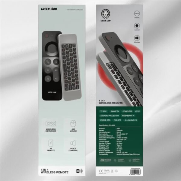 Green Lion 4 in 1 Wireless Remote With Keyboard - Black