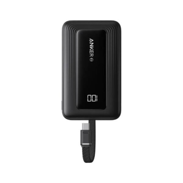 Anker 10000mAh 30W Power Bank Portable Charger with Built-in USB C Cable β Black