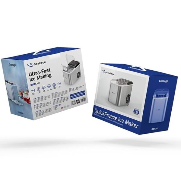 Goaltage ICM01 QuickFreeze Ice Maker with 1.6 L Capacity, Smart Control Panel and Low Energy Consumption Functionality