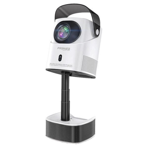 Promate 4K HD Wireless LCD Projector With Built In Speaker And Stand With 250 ANSI Brightness